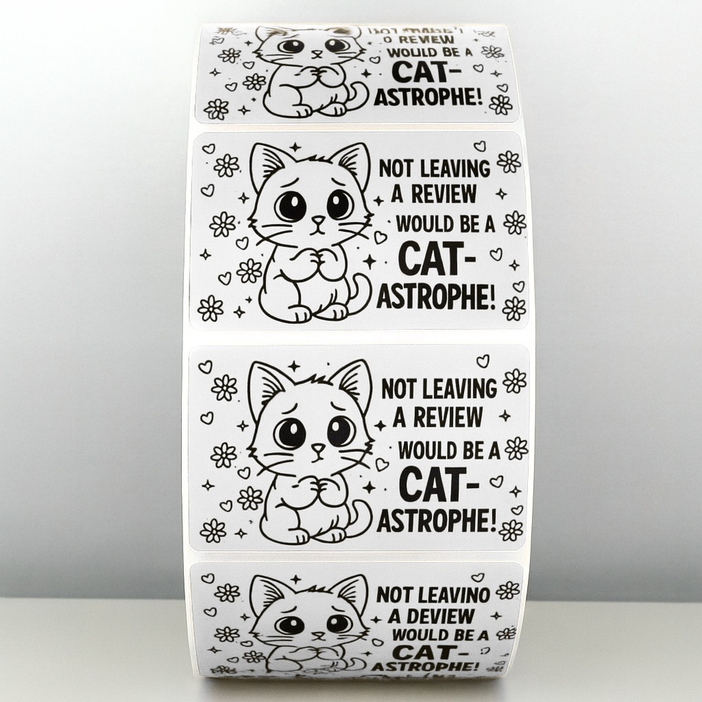 Cat Review Stickers – Cute Not Leaving a Review Would Be a Catastrophe Labels - Picture 10 of 11